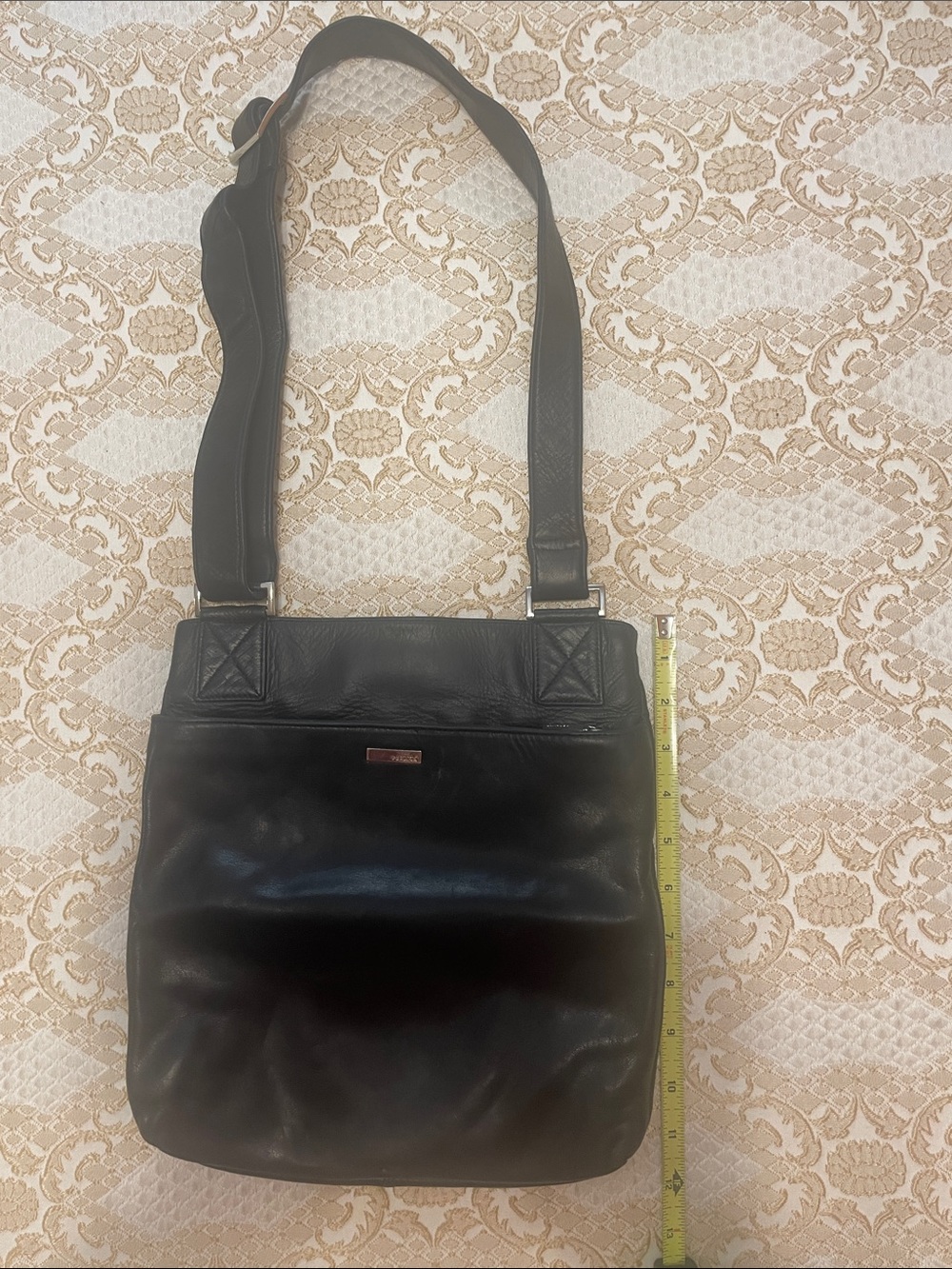 PERLINA Black Leather Shoulder Bag - Picture 2 of 8